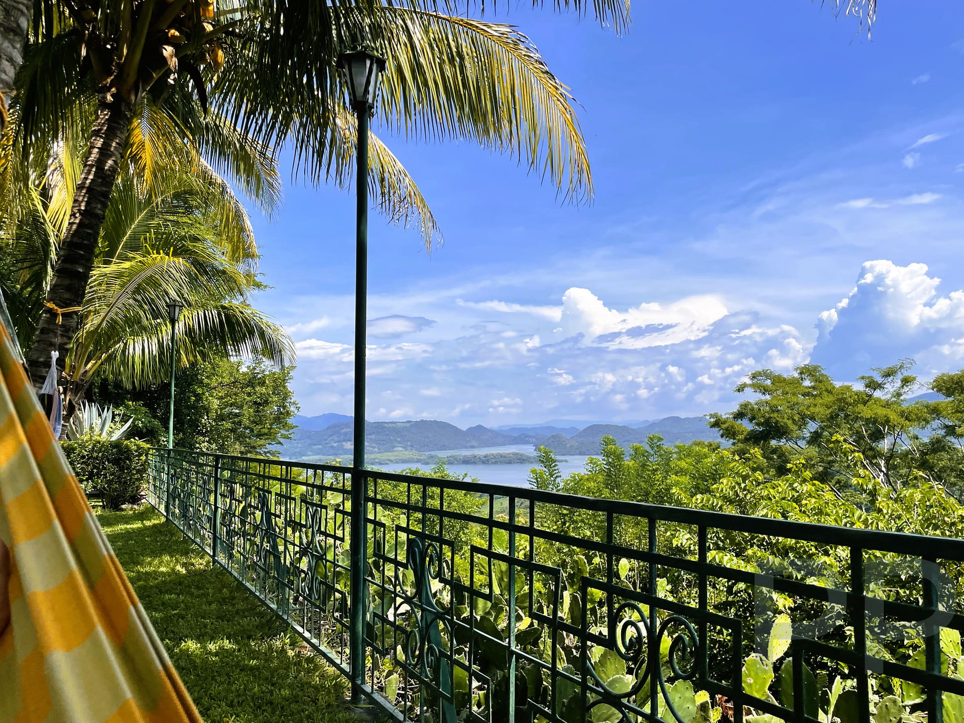 View of Lake Suchitlan from Mayan Grouper, Suchitoto Adventure Outfitters, El Salvador