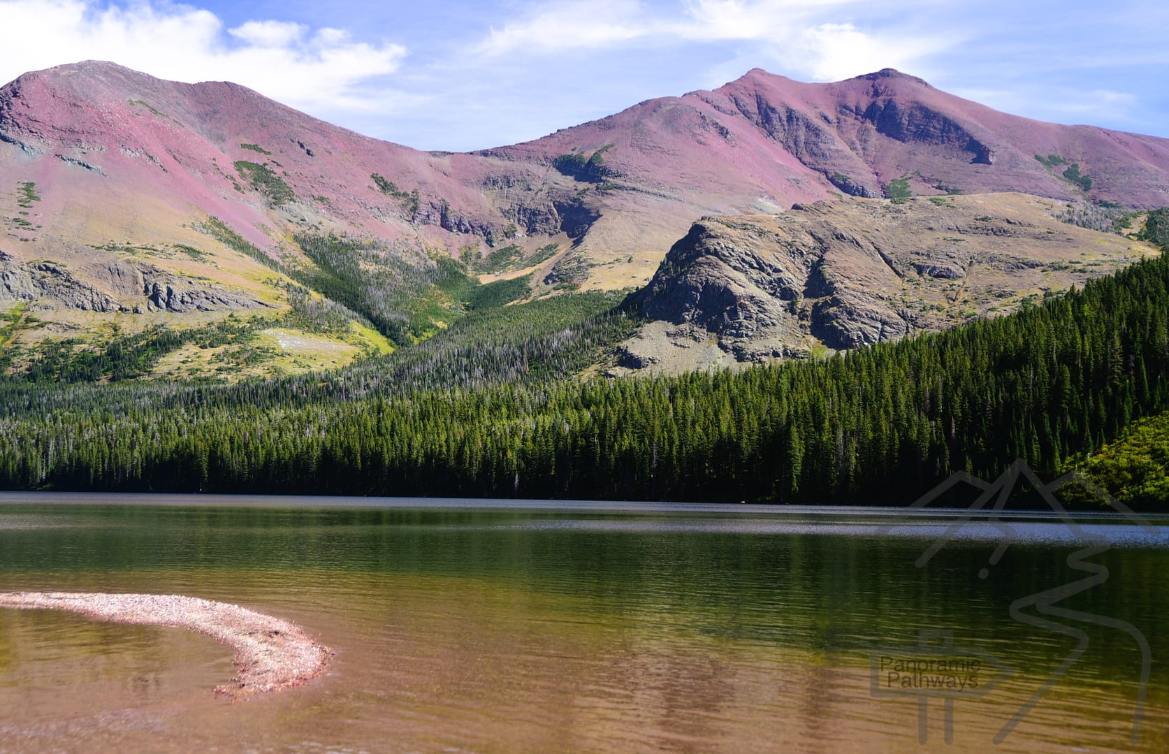 View from boat dock, Sinopah, Glacier Park Boat Company, Upper Two Medicine Trailhead, National Park, Montana