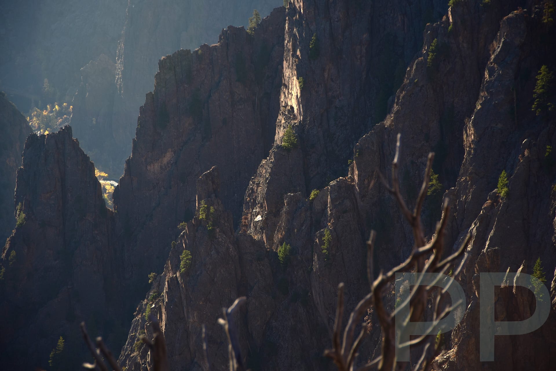 Tomichi Point, Rock Spires, River, Sunrise, Black Canyon of the Gunnison National Park, 
