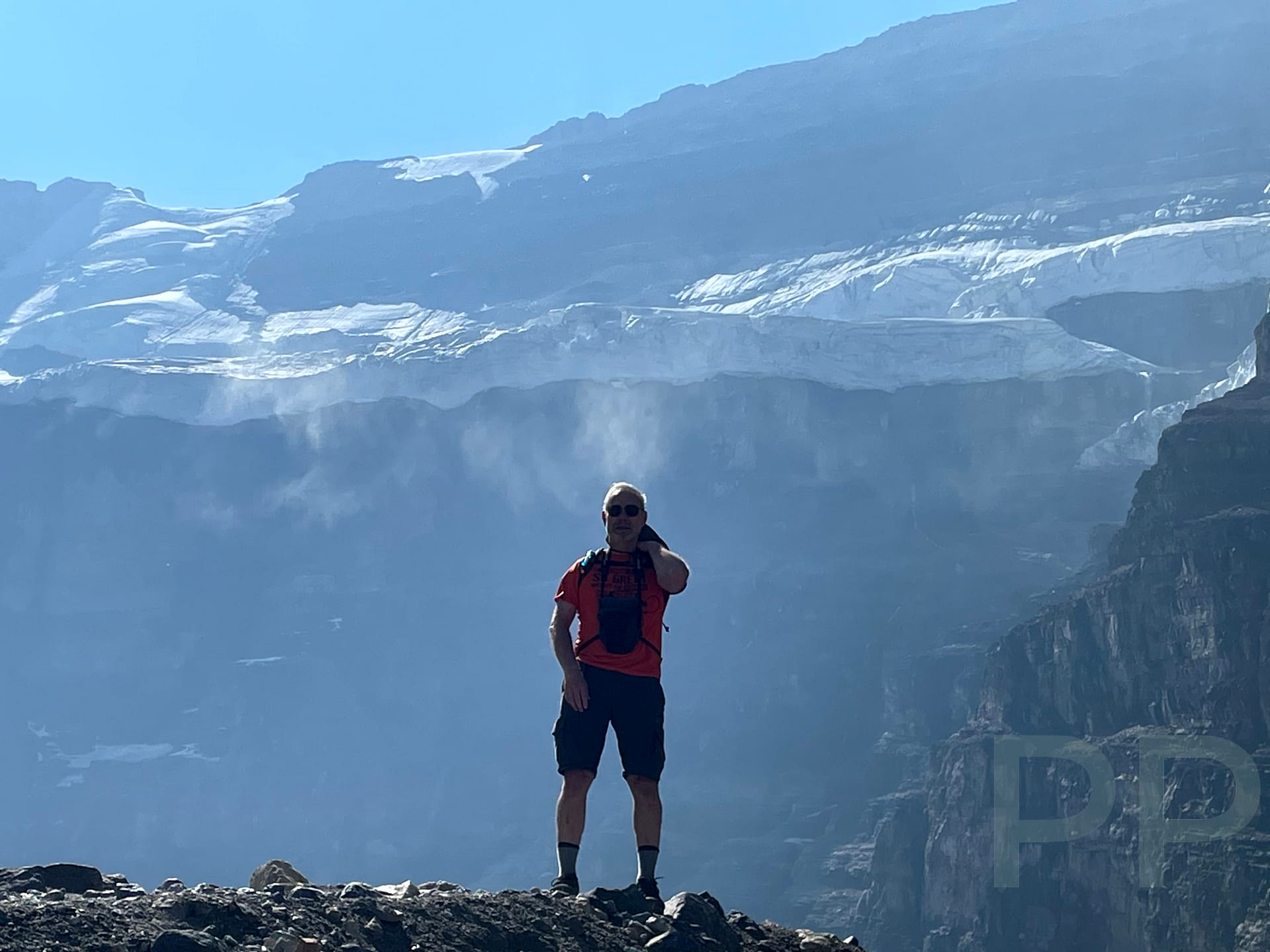 Hiking Banff National Park Plain of Six Glaciers to Lake Louise shoreline
