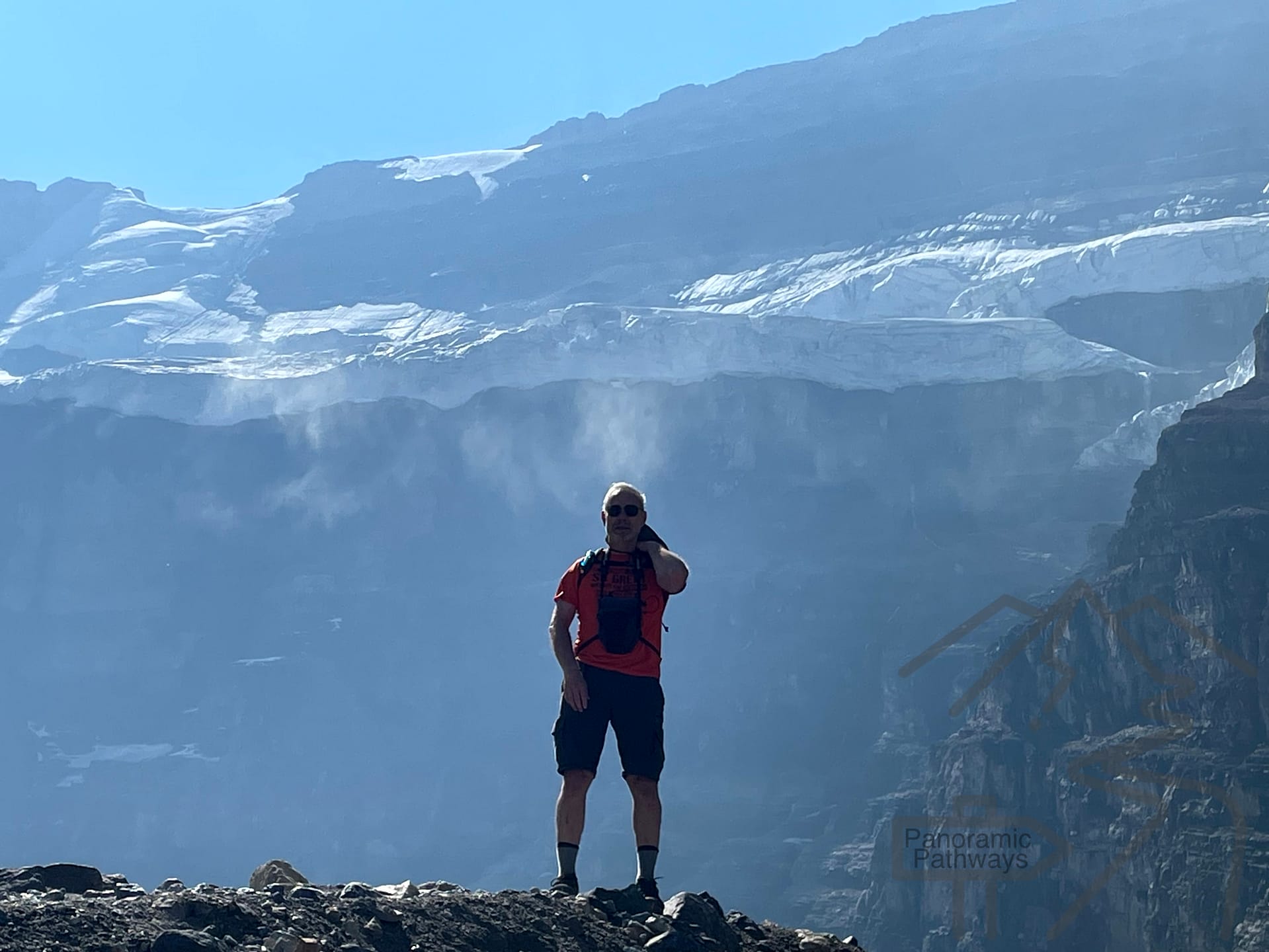 Hiking Banff National Park Plain of Six Glaciers to Lake Louise shoreline