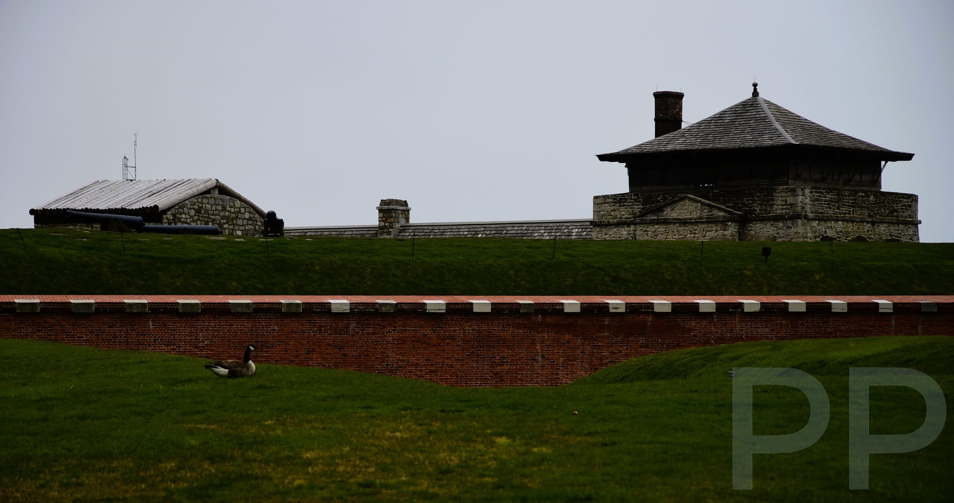 Historic stone fort at Old Fort Niagara State Park on Lake Ontario, New York