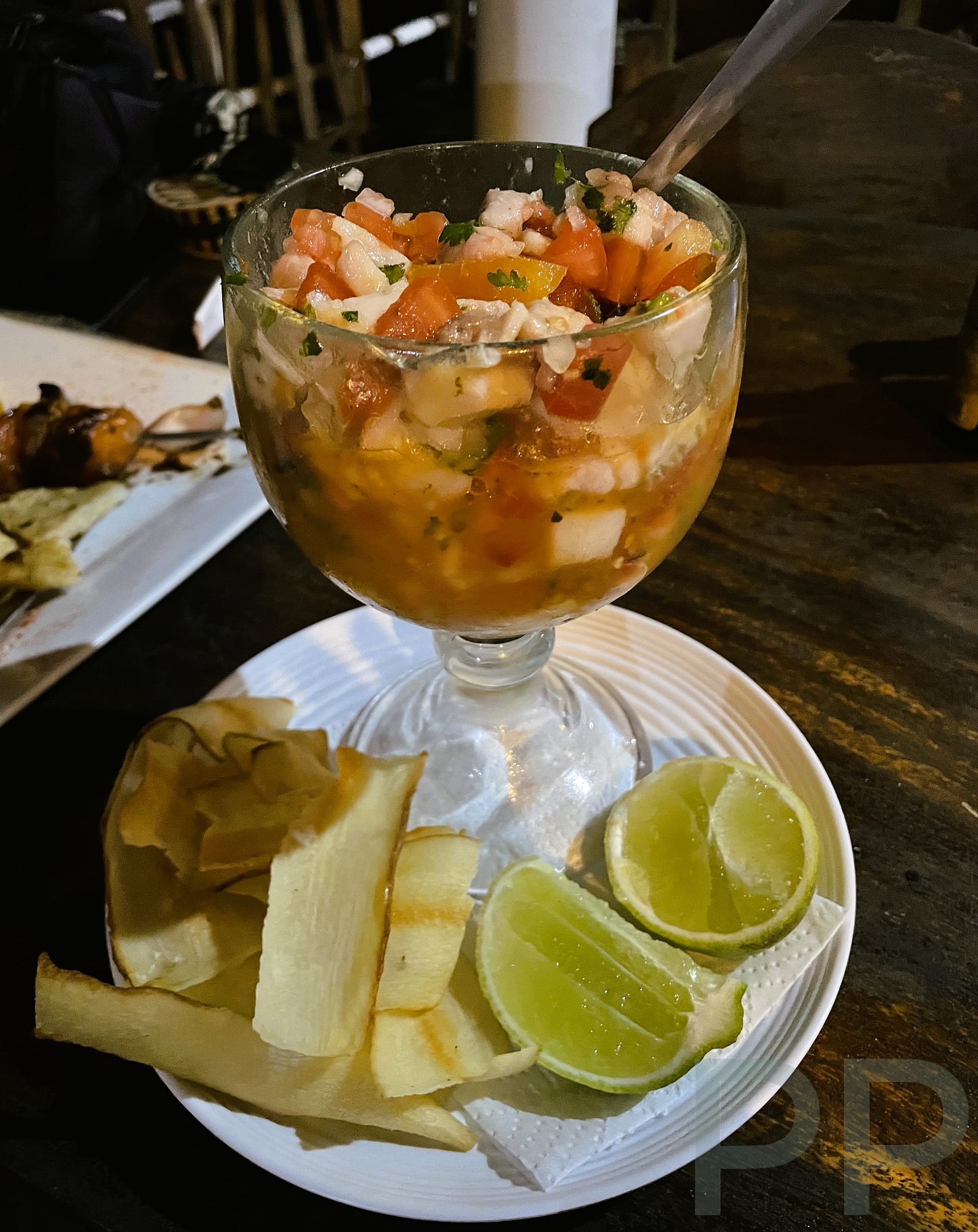 Fresh ceviche served at Olas Permanentes Restaurant and Bar in El Zonte, El Salvador