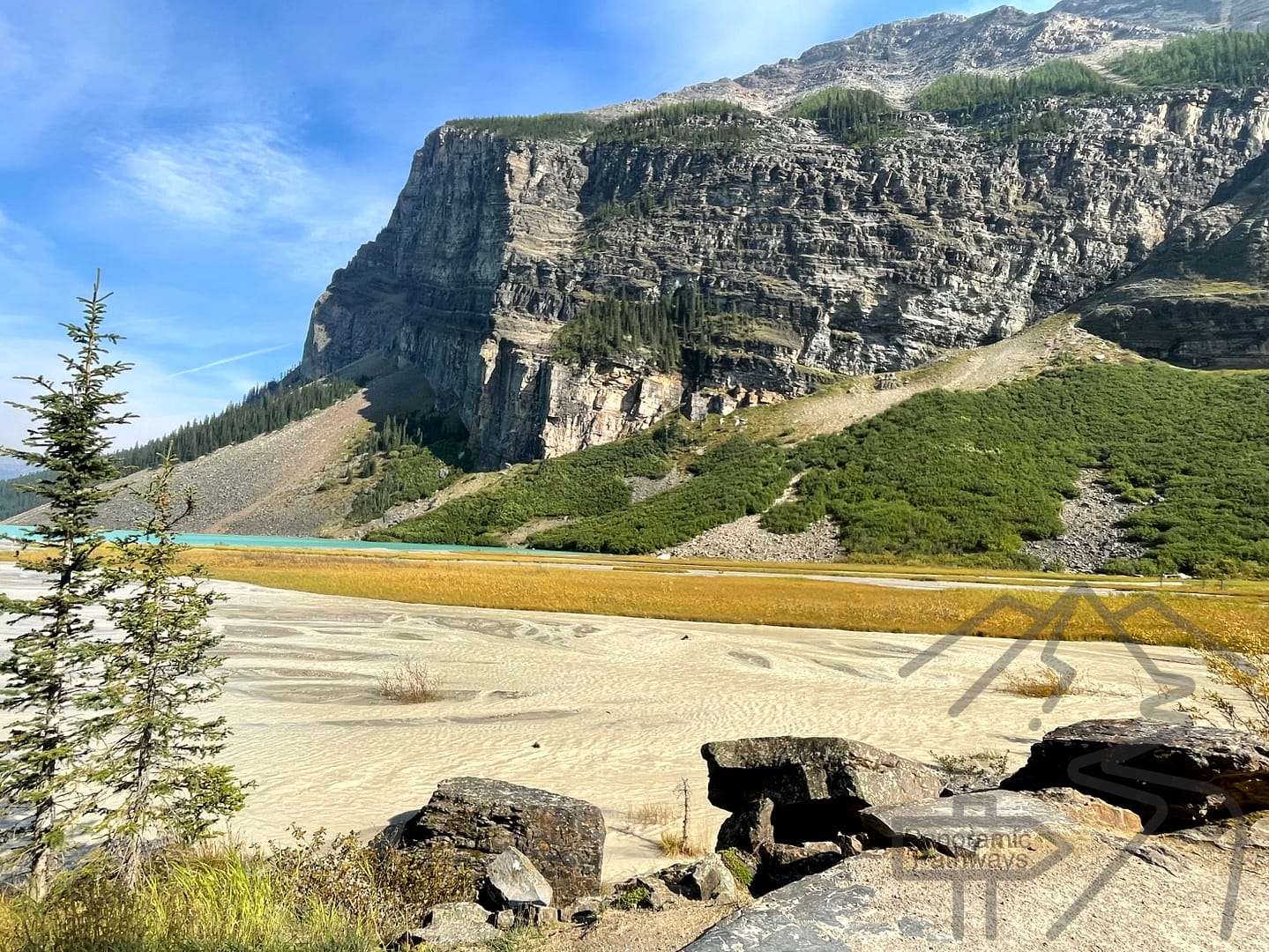 Lake Louise glacial melt Banff National Park Alberta CA 