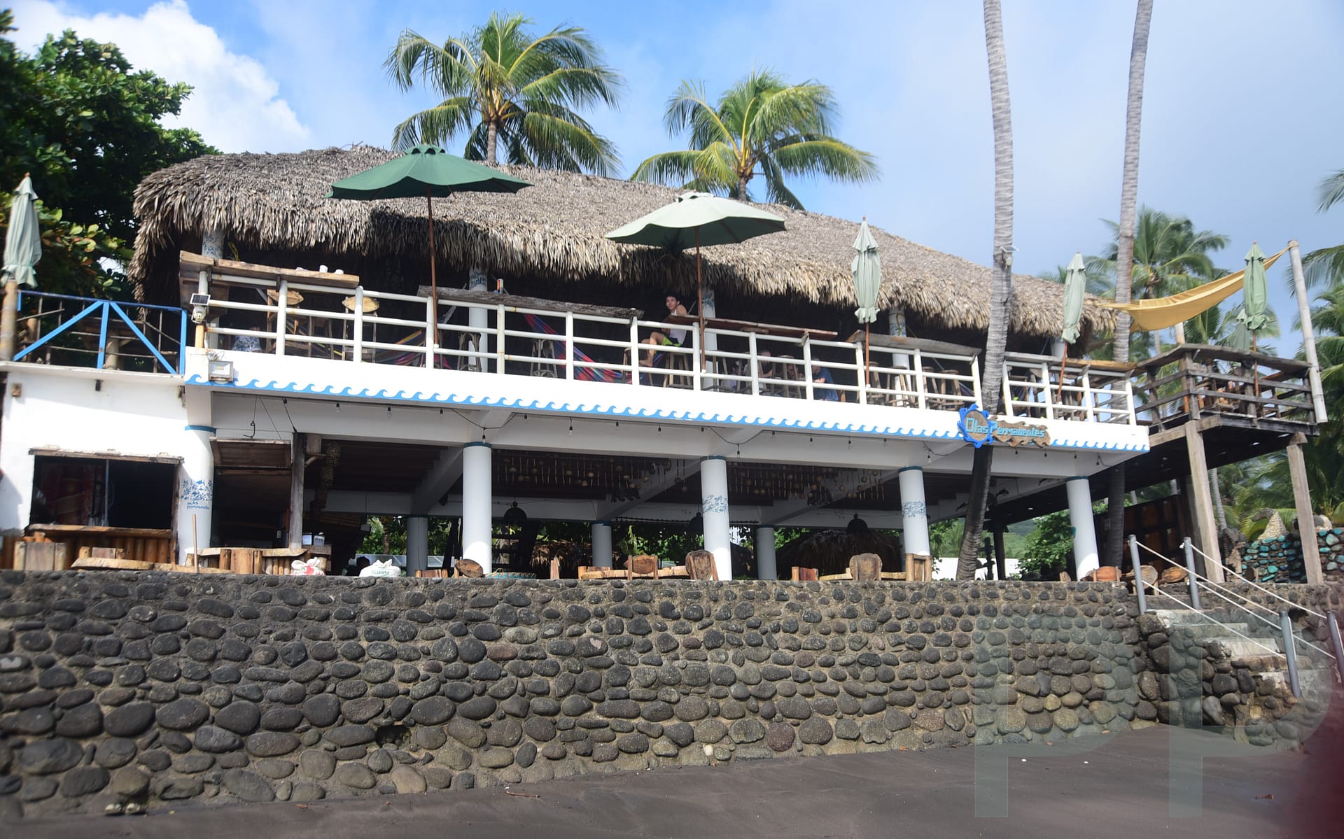 Olas Permanentes Beach Resort on the black sand beach in El Zonte, El Salvador