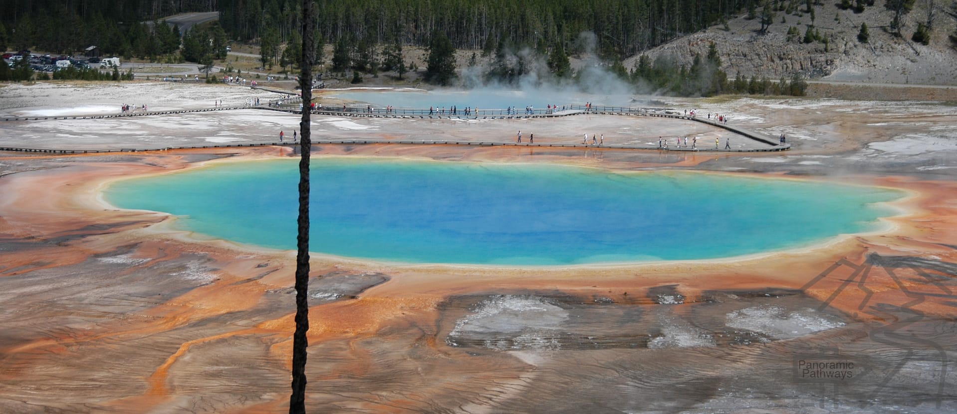 Grand Prismatic Springs, Yellow Stone National Park, WY.  Photo from 
Ferry Falls Trail, Grand Prismatic Overlook