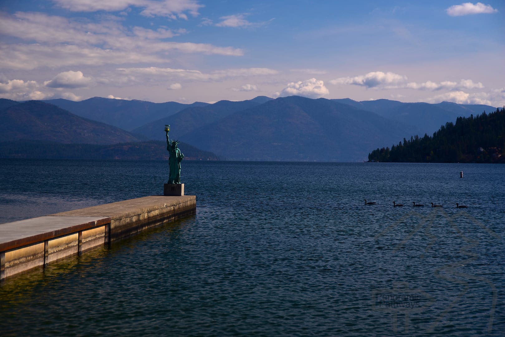 Lake Pend Oreille, Views, Mountains, Statue of Liberty, Sandpoint, Idaho