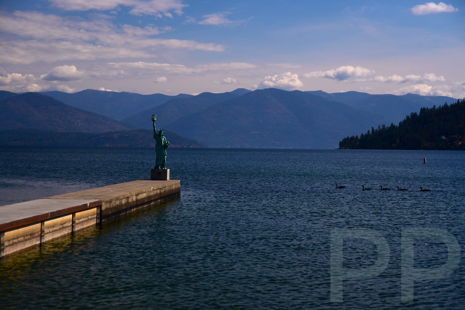 Lake Pend Oreille, Views, Mountains, Statue of Liberty, Sandpoint, Idaho