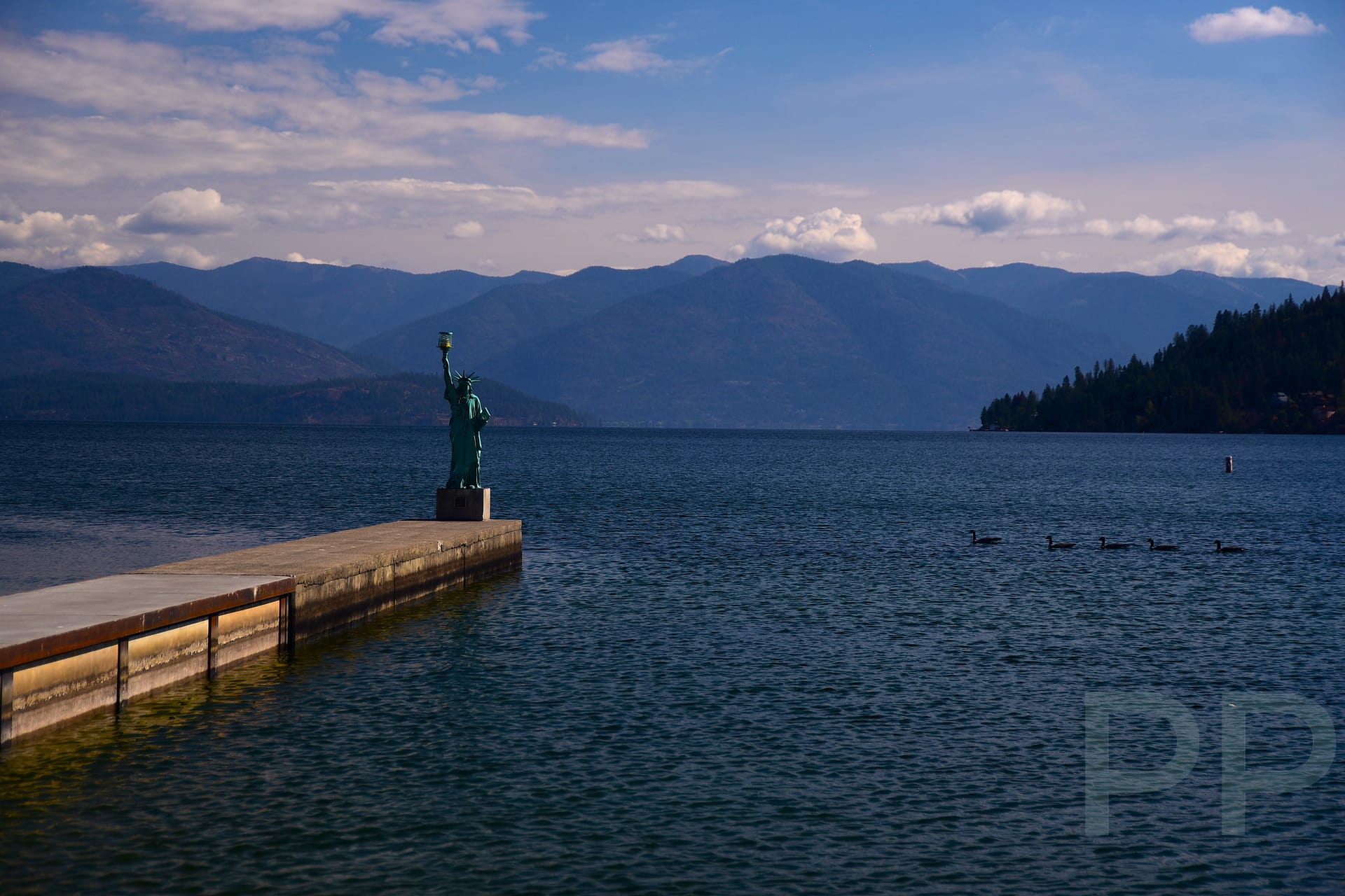 Lake Pend Oreille, Views, Mountains, Statue of Liberty, Sandpoint, Idaho