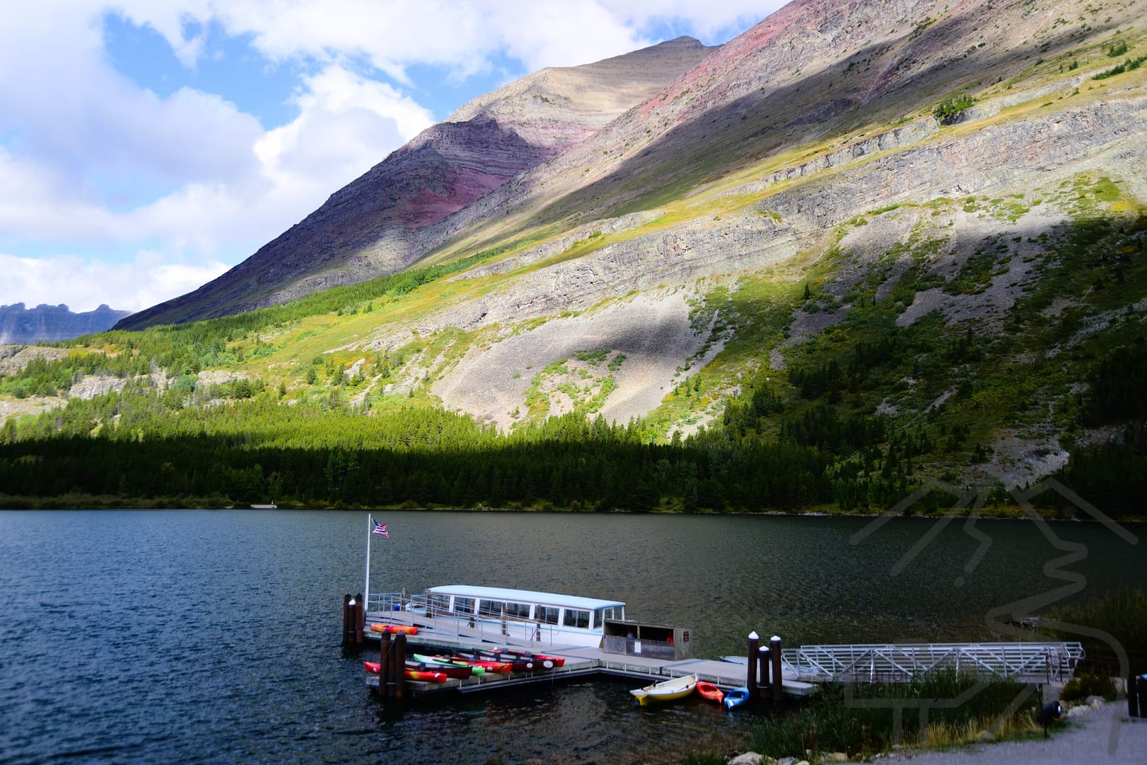 Boat Dock, Chief Two Guns, Many Glacier Hotel, Glacier Park Boat Company