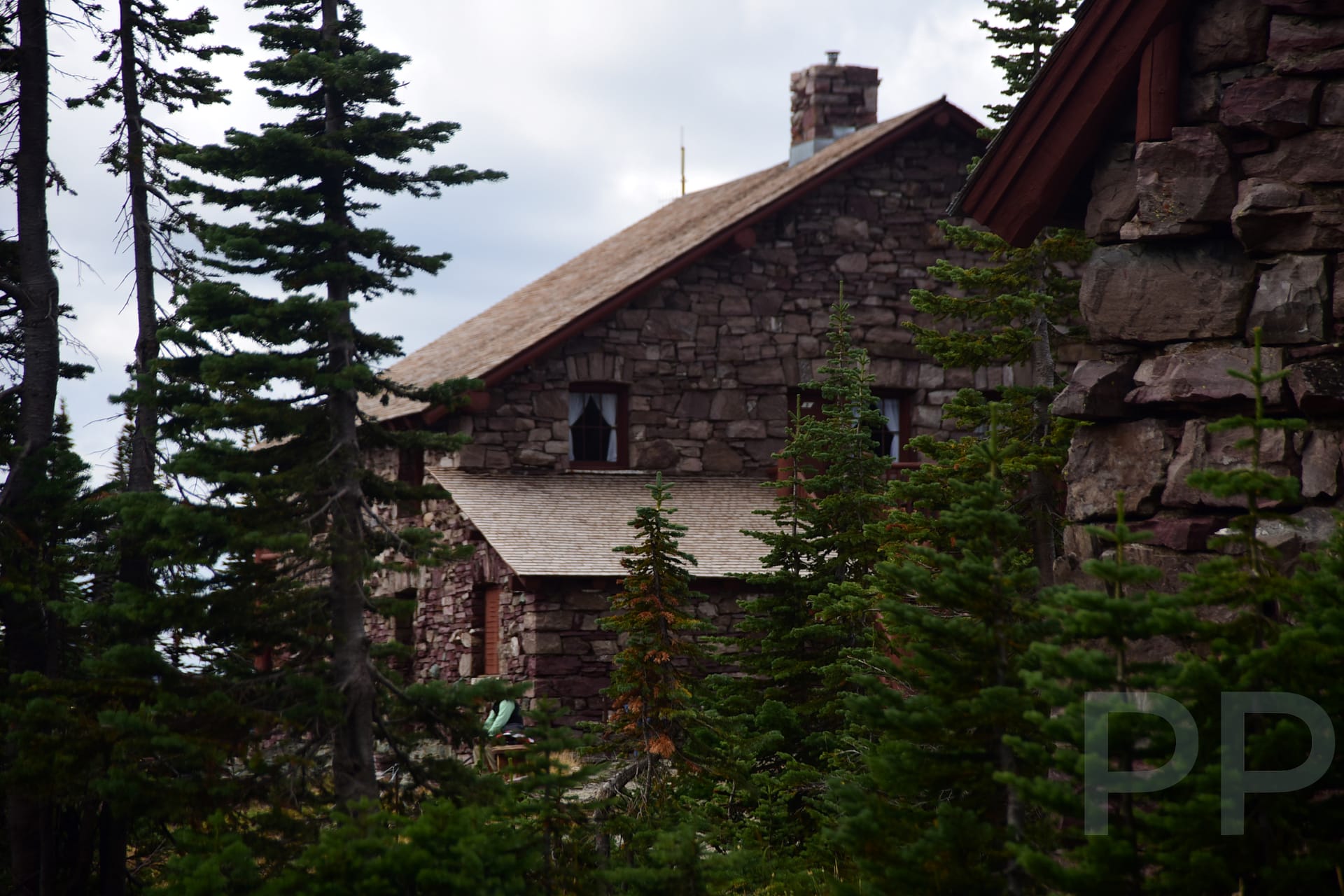 Granite Park Chalet, a rustic rest stop on the Highline Trail.