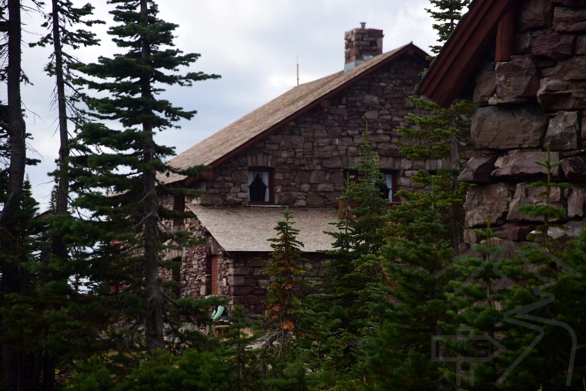 Granite Park Chalet, a rustic rest stop on the Highline Trail.