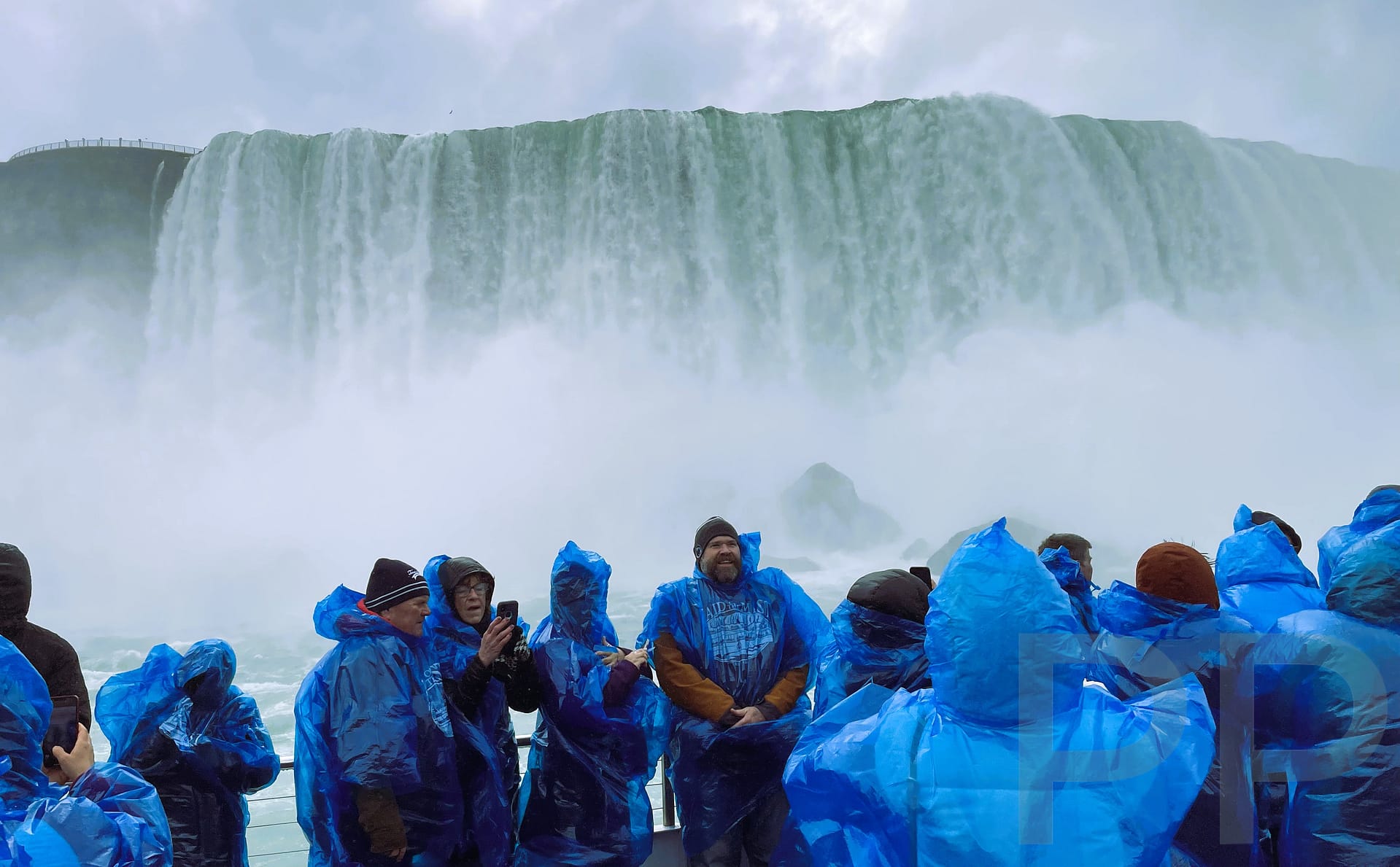 Maid of the Mist approaching the spray wall at Horseshoe Falls, Niagara Falls