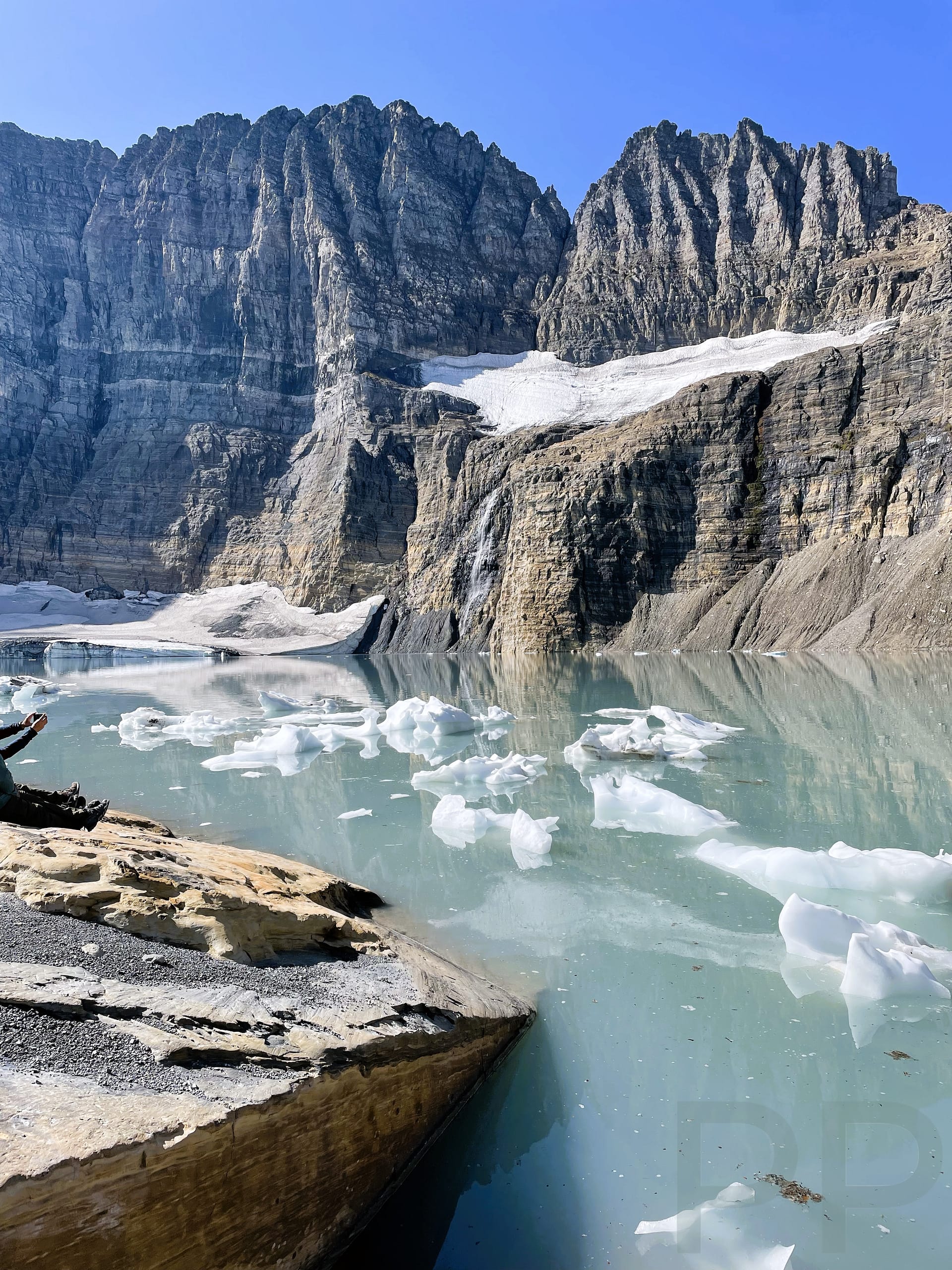 Grinnell Glacier as seen from base in Glacier National Park