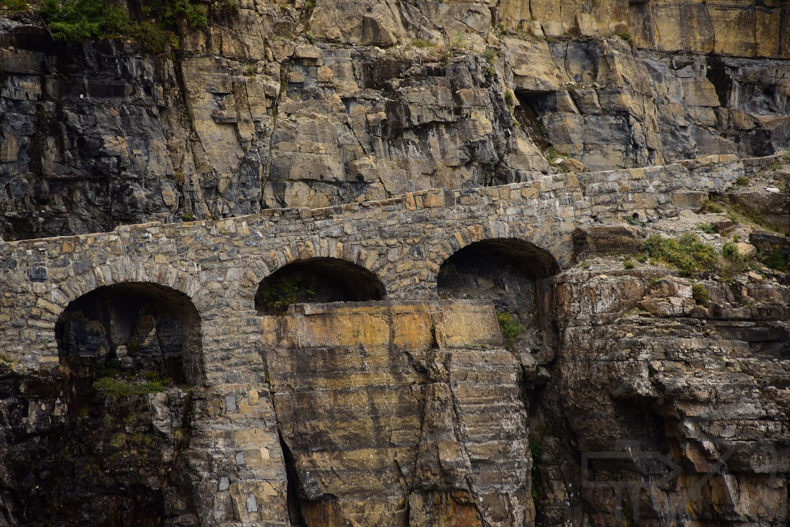 Triple Arches, Going-to-the-Sun Road, Scenery, Engineering Marvel, Glacier National Park, Montana