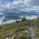 Hiking in Glacier National Park, Highline Trail, beautiful views of mountains and wildflower meadows