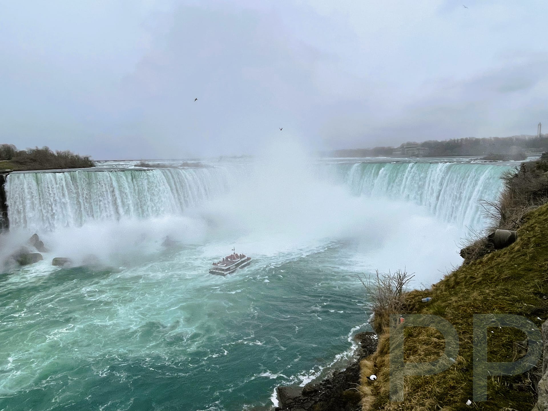 Niagara City Cruises boat heading toward the falls, Niagara Falls, Ontario