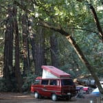 Campervan in Pfeiffer Big Sur State Park CA