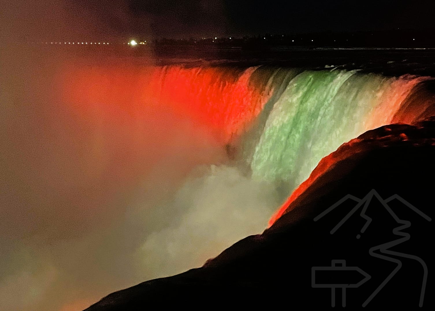 Light show, night, Niagara Falls