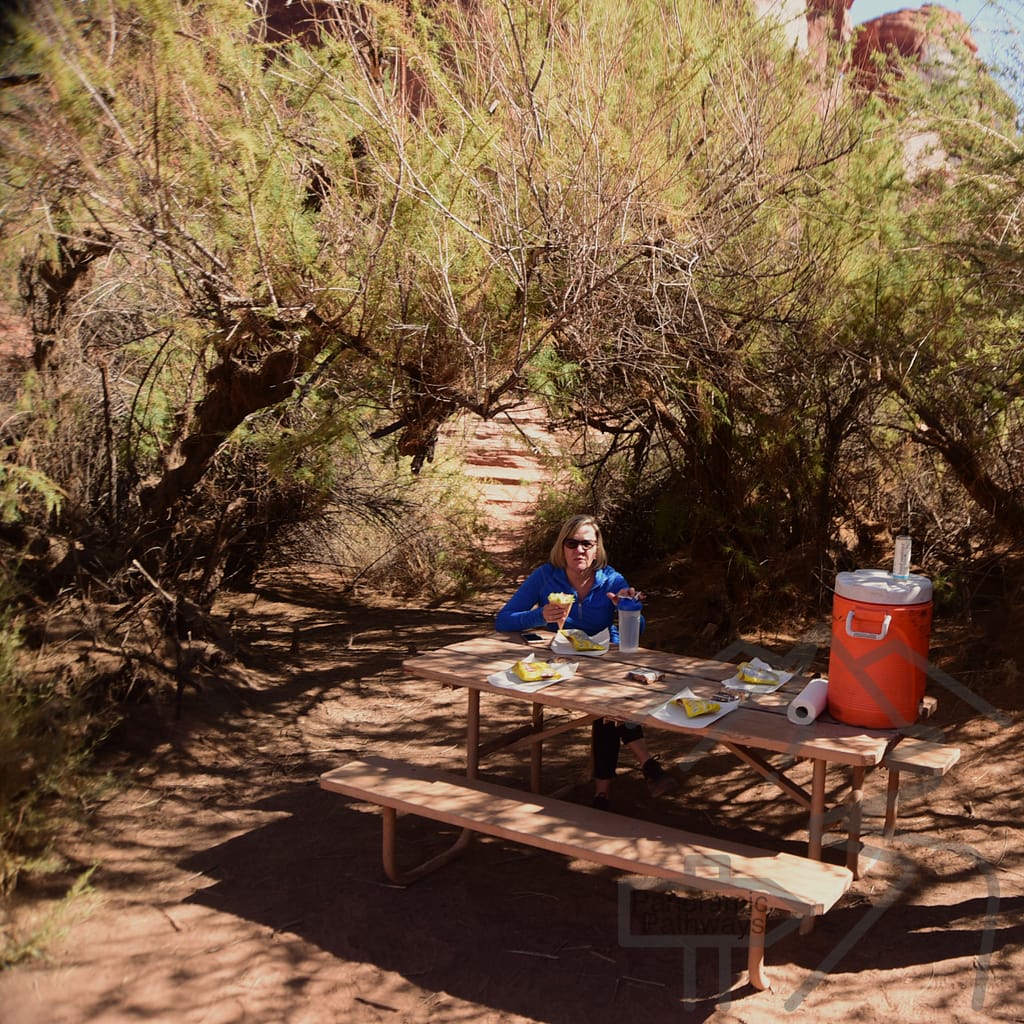 Lunch, Lathrop Canyon, NAVTECH Tour, White Rim, Canyonlands, Utah