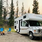 Class C RV in Jasper National Park, Albert CA