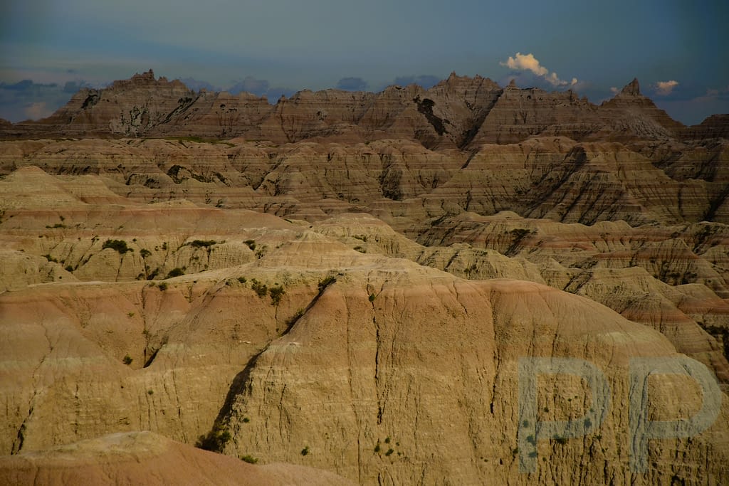 White River Valley and layered cliffs in Badlands National Park
