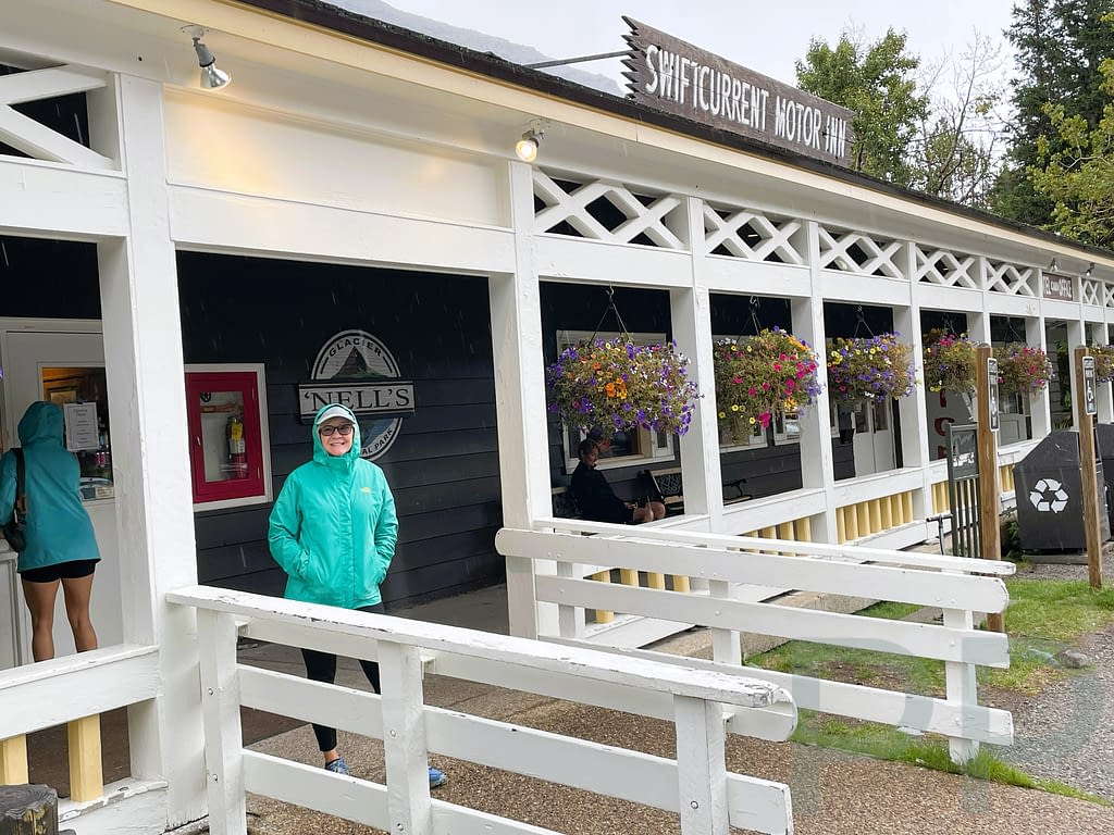 Swiftcurrent Motor Inn in the Many Glacier area of Glacier National Park on a rainy day