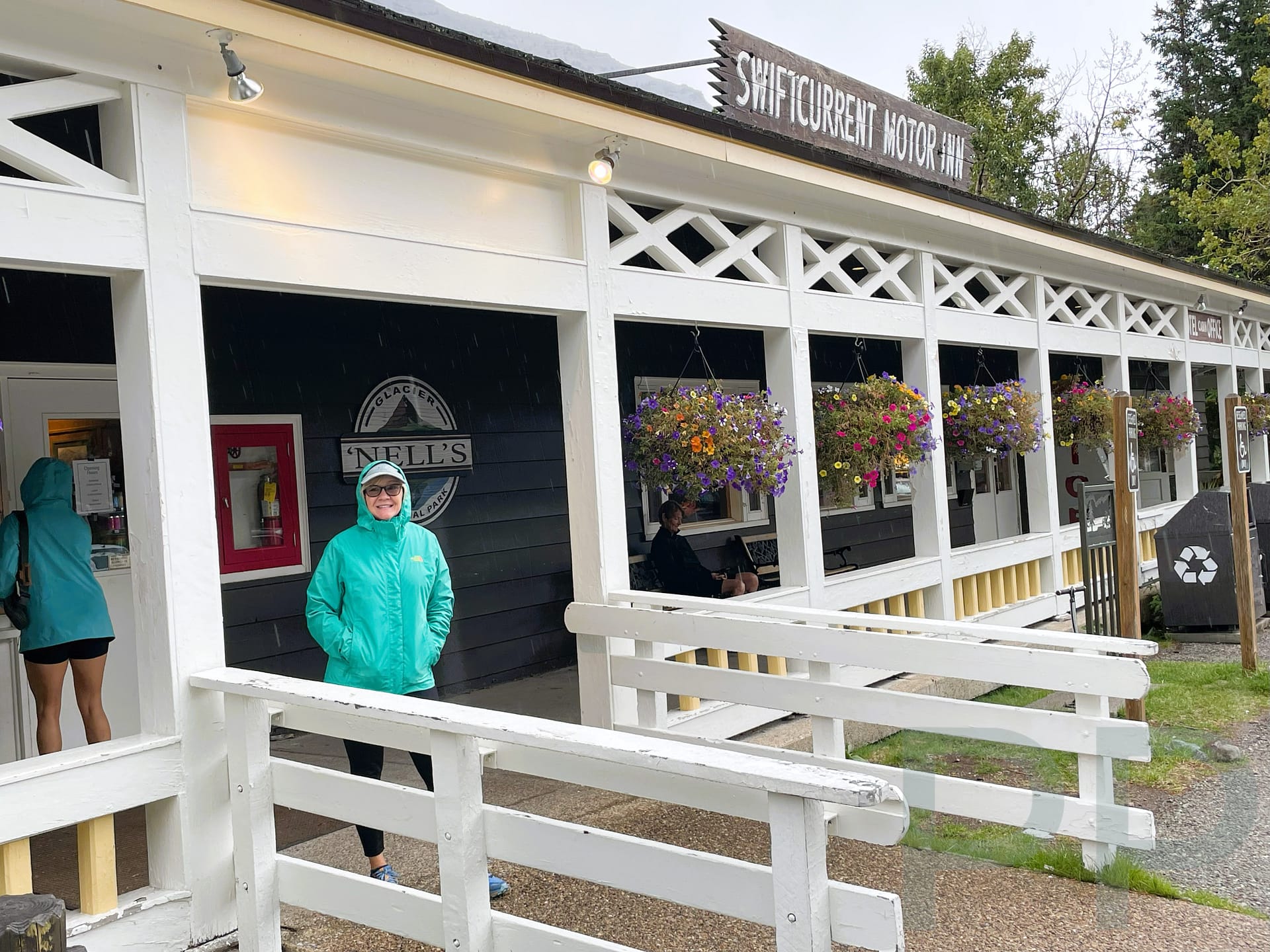 Swiftcurrent Motor Inn in the Many Glacier area of Glacier National Park on a rainy day