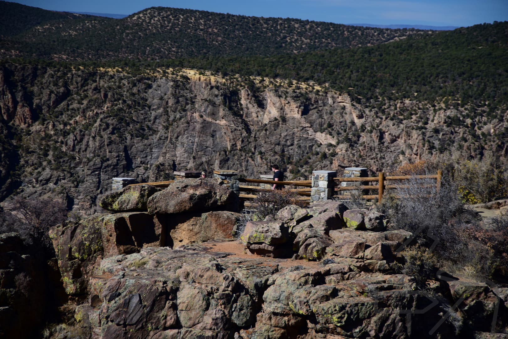 Viewing platform, Sunset View Overlook, South Rim, Black Canyon of the Gunnison National Park, Colorado