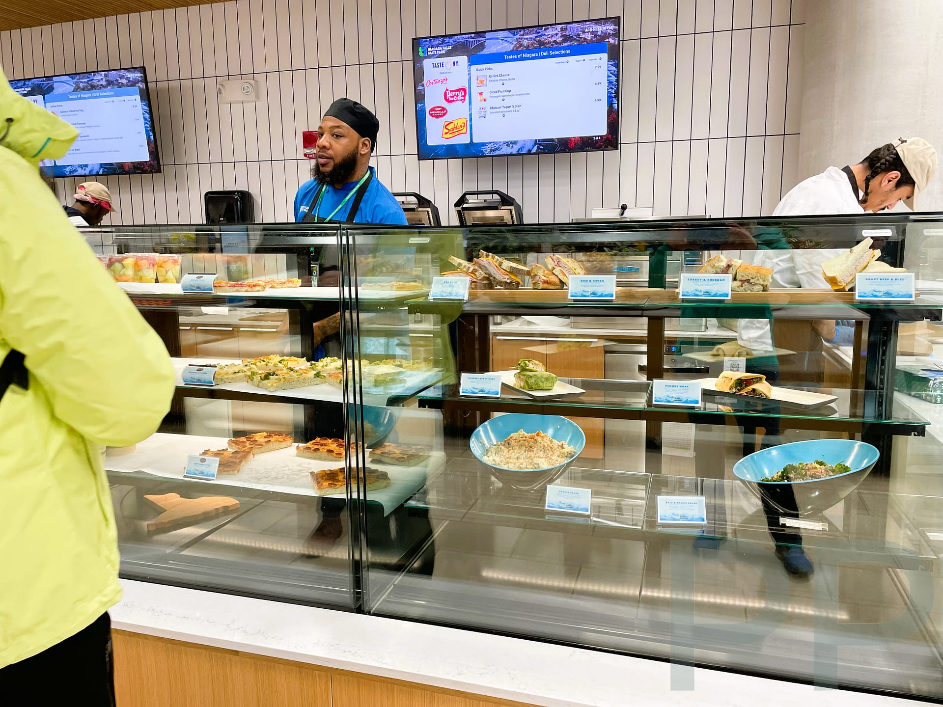 Cafe counter inside the Niagara Falls State Park Welcome Center, New York