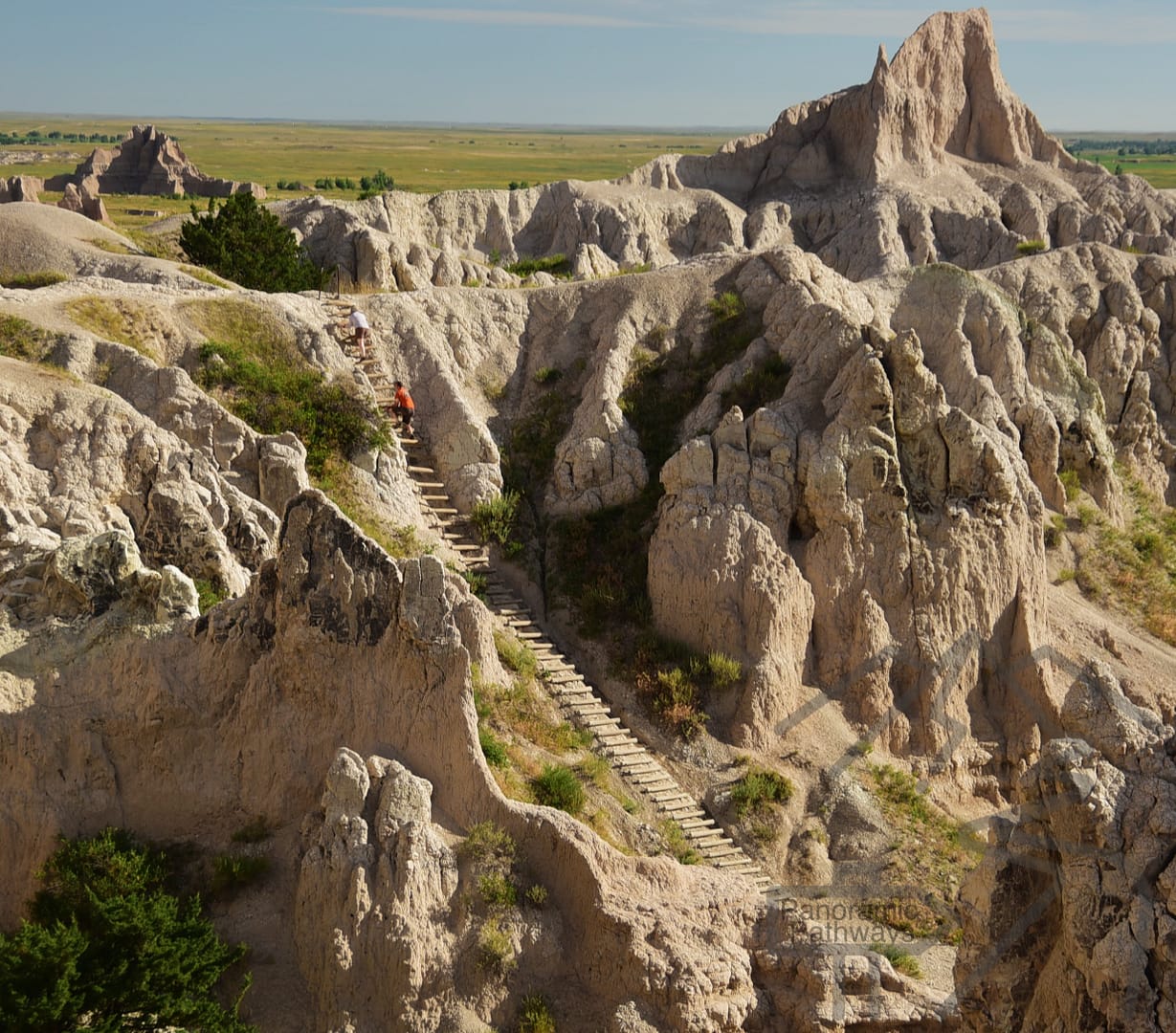 Hiking, Ladder, Notch Trail, Badlands National Park, South Dakota