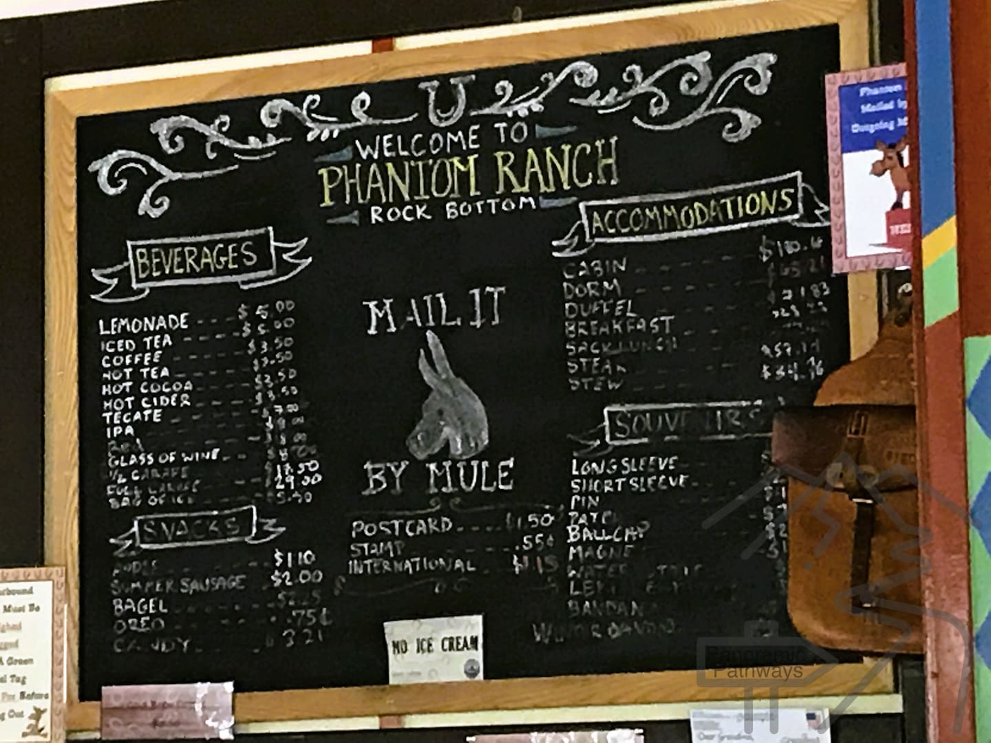 Canteen Menu, Phantom Ranch