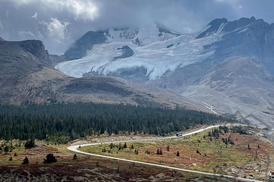 Stutfield Glacier viewpoint, Ice Fields Parkway, Jasper National Park, Alberta, Canada