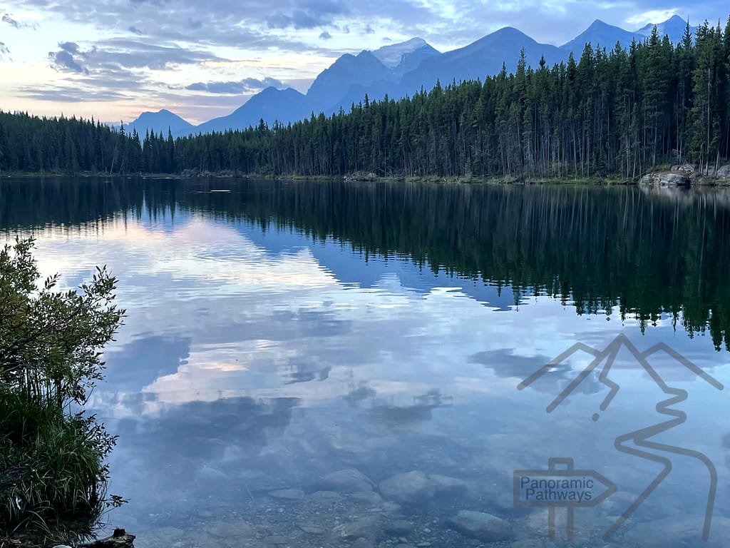 Herbert Lake Morning Light Reflection Mountains Banff National Park, Alberta, CA