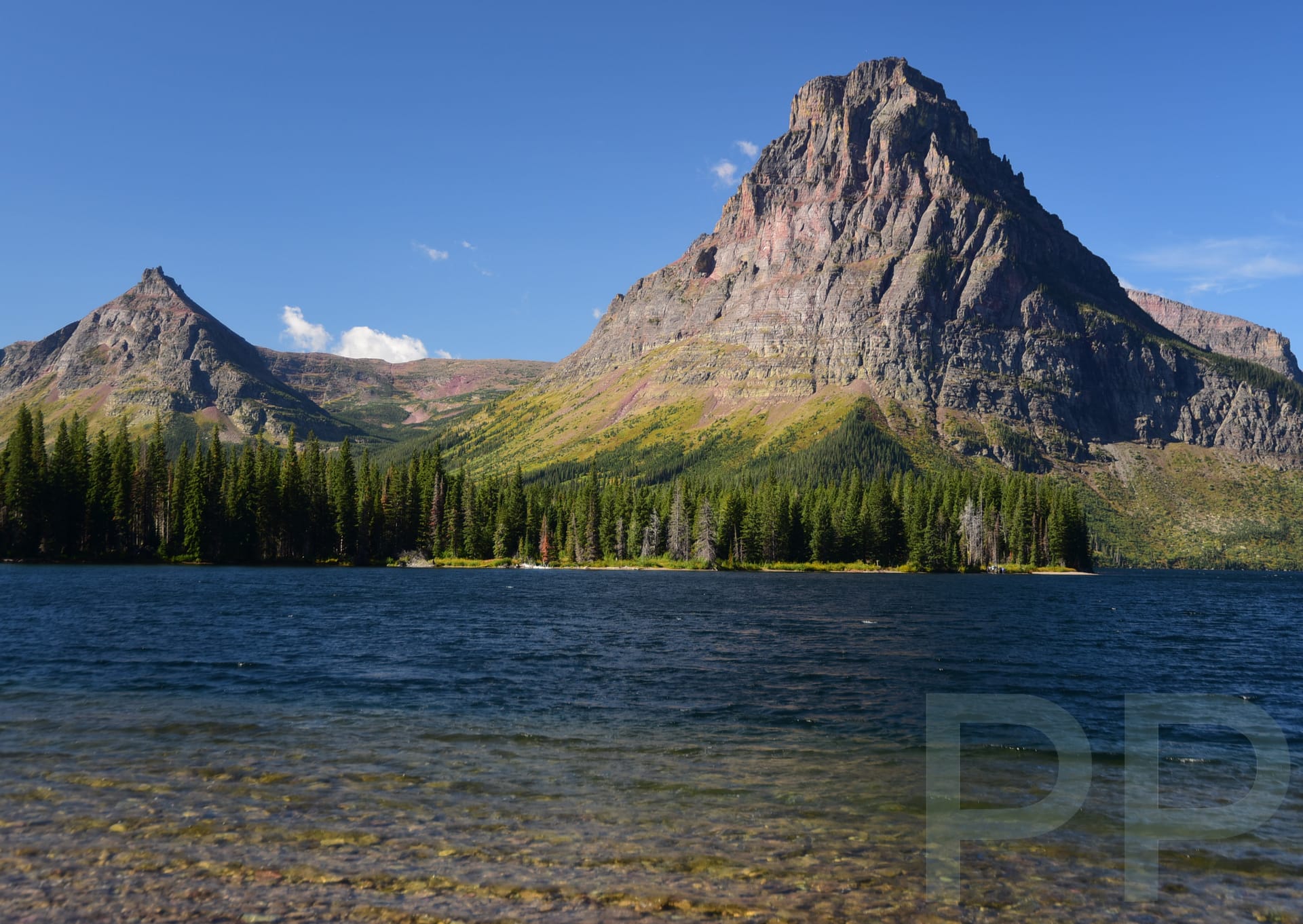 Two Medicine Lake with Sinopah Mountain in the Two Medicine area of Glacier National Park