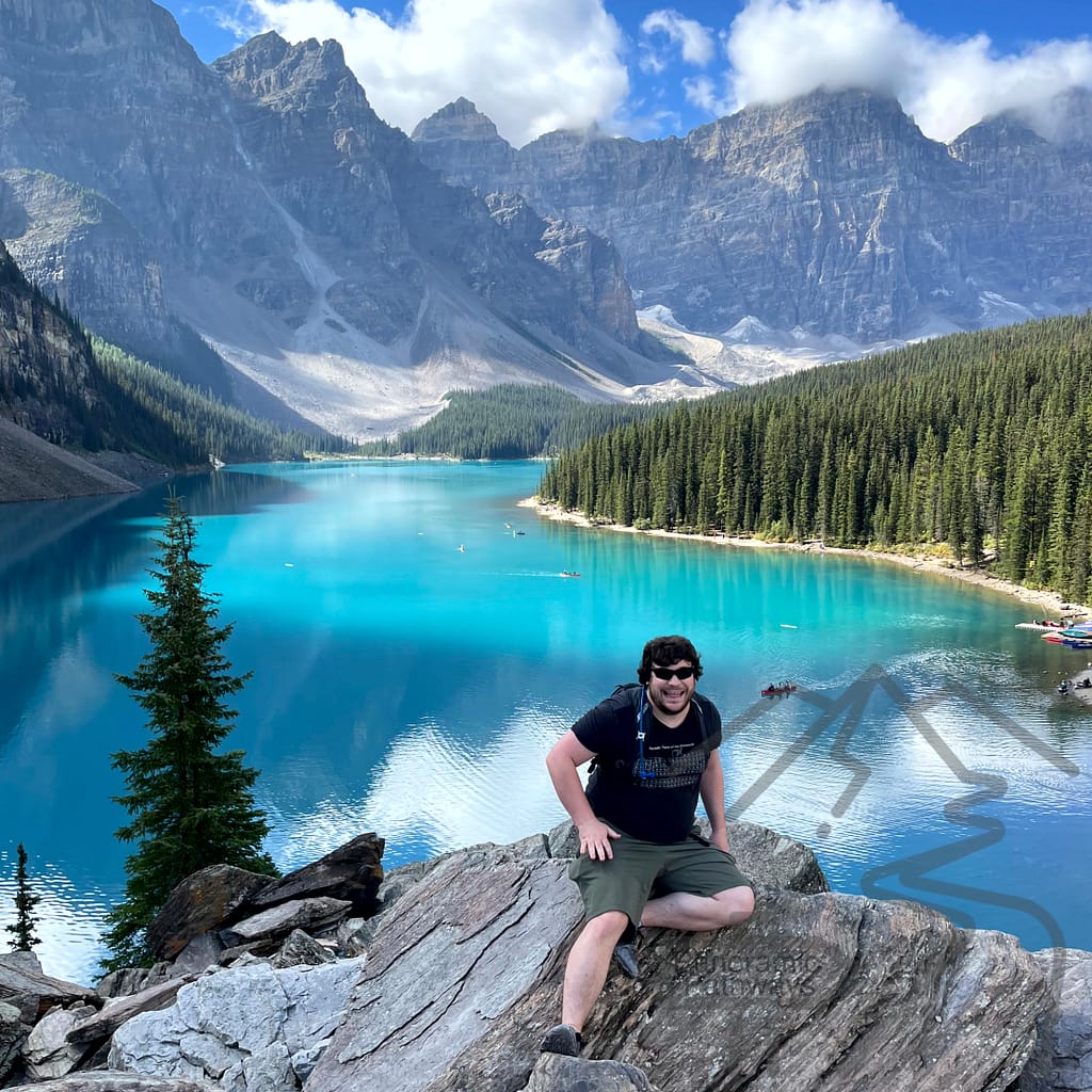 Morain Lake Rockpile Banff National Park View Mountains Scenery