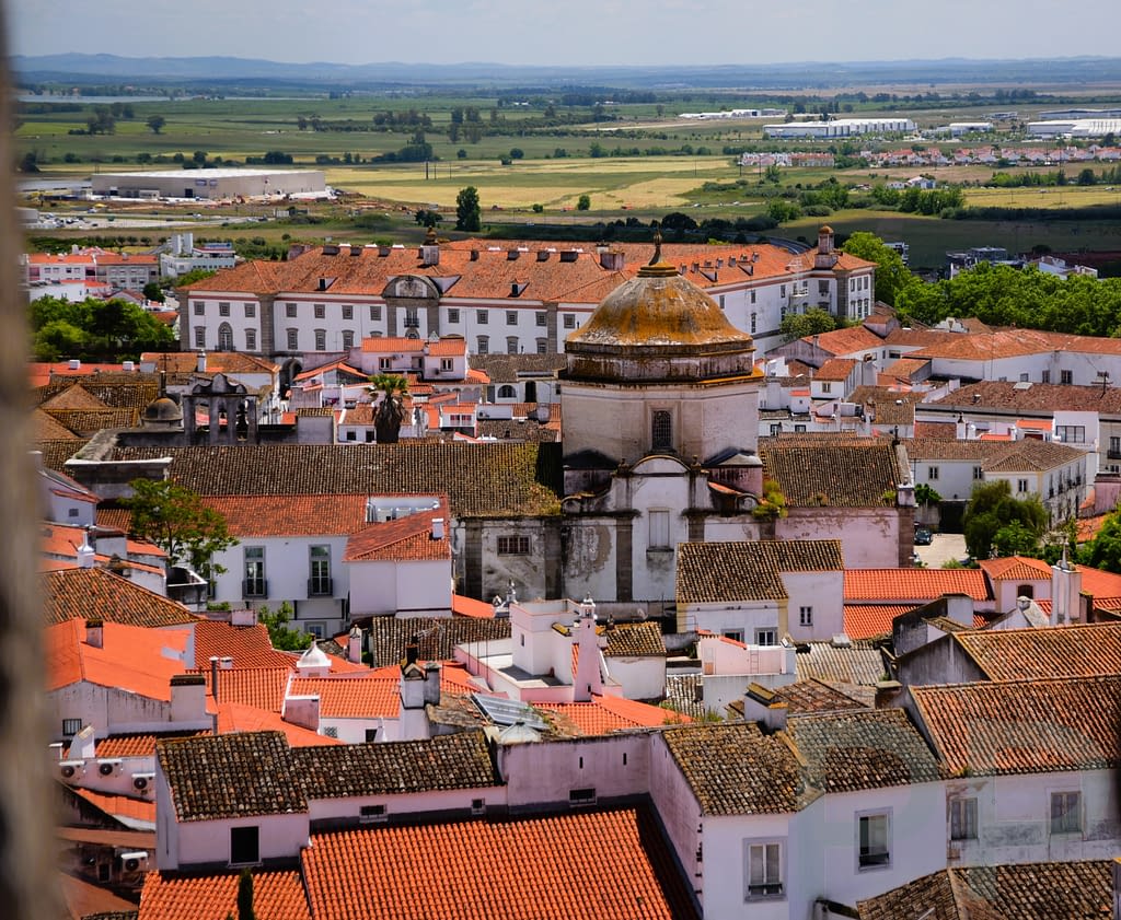 View over &Eacute;vora and the surrounding countryside from the cathedral rooftop