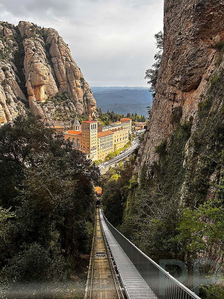 Sant Joan Funicular track and monastery below