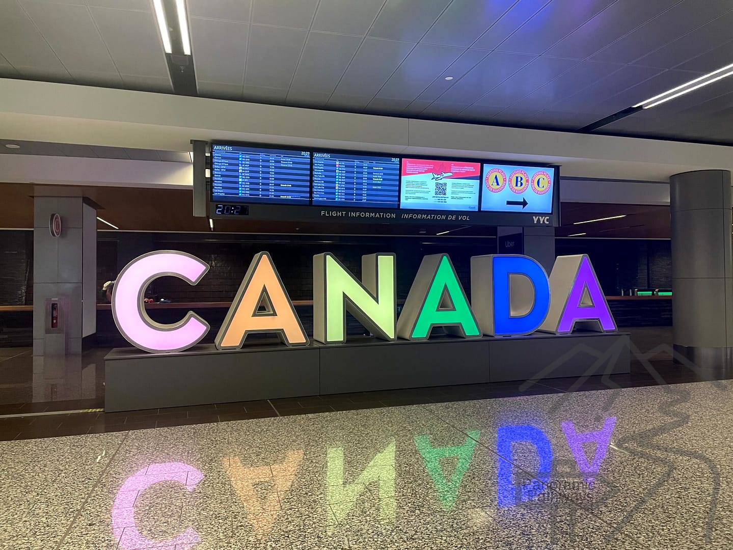 CANADA sign Calgary International Airport baggage claim