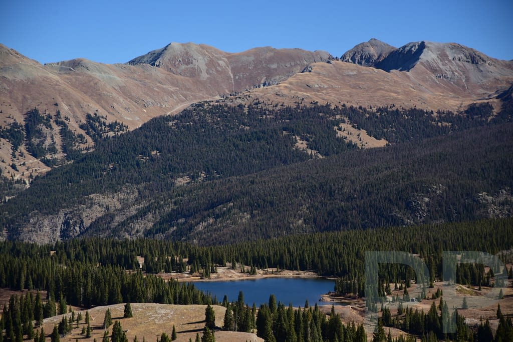 Mountain pass view along the Million Dollar Highway in Colorado