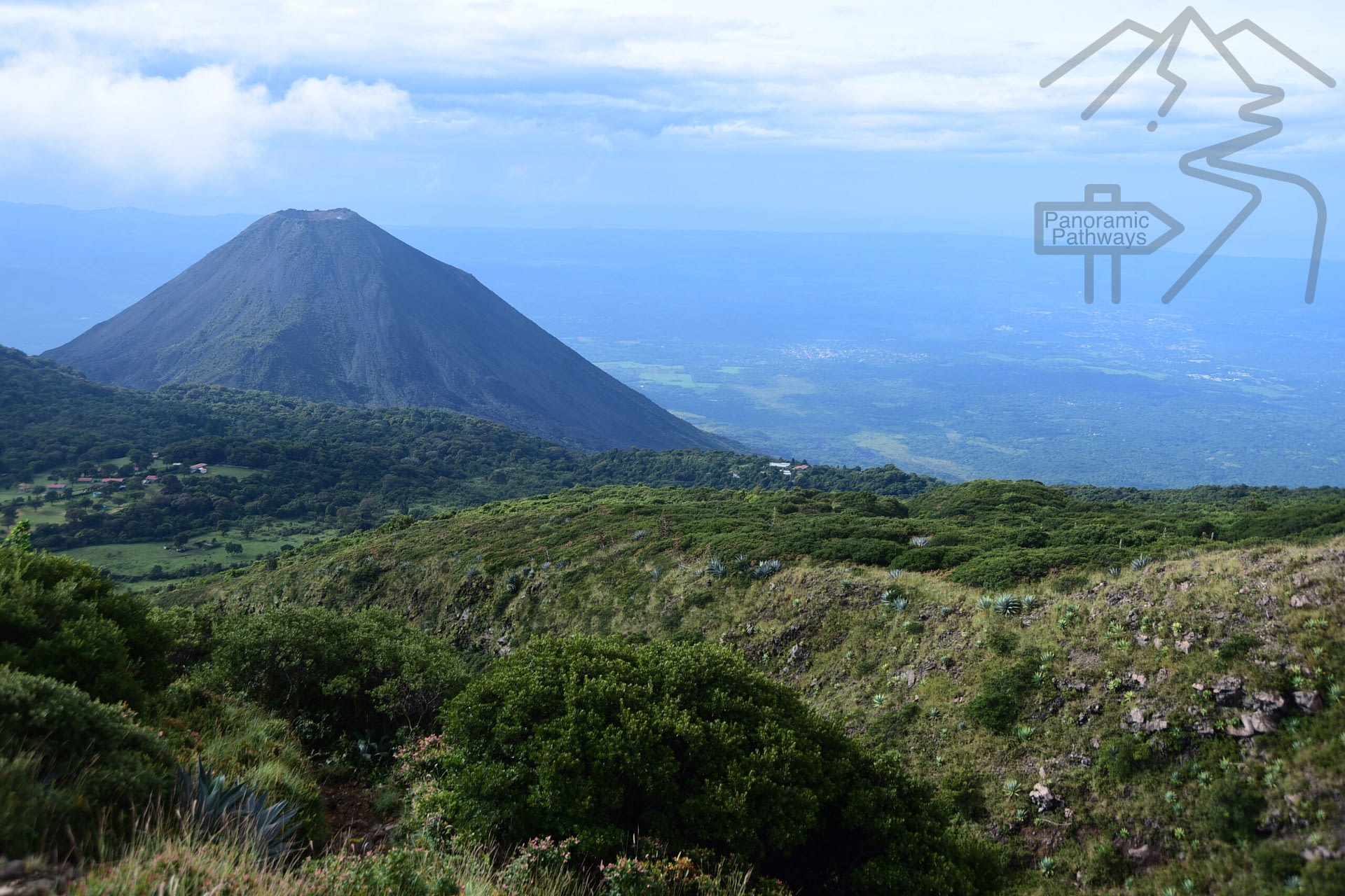 View of Izalco Volcano from Los Volcanes Bistro Cafe