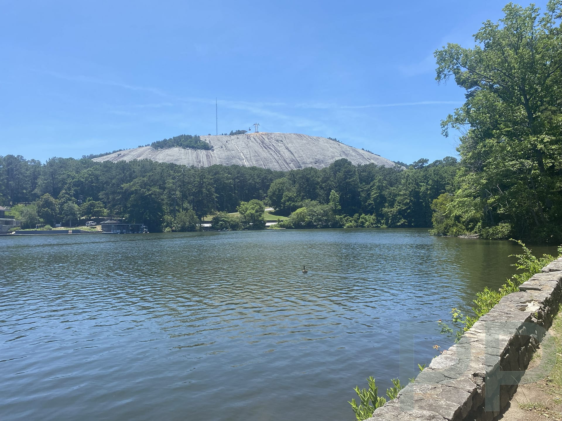 Stone Mountain and lake at Stone Mountain Park Georgia