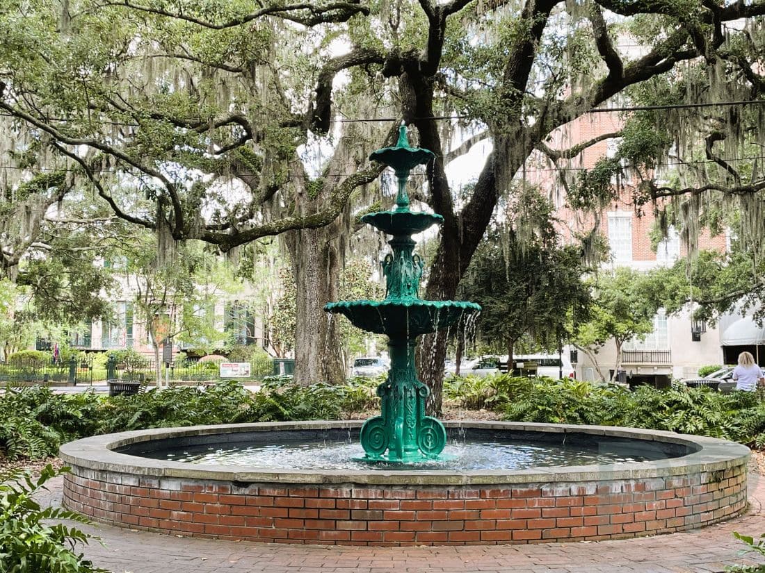 Iron Fountain graces Lafayette Square in Savannah's Historic District