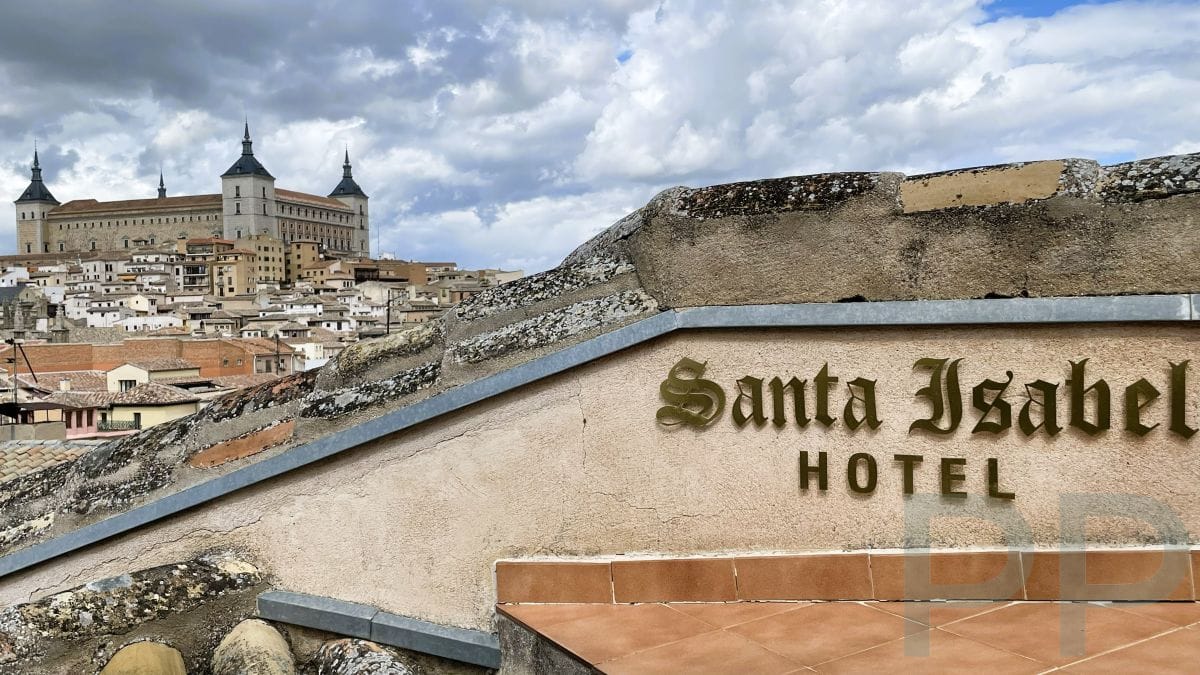 Sweeping view from rooftop of Hotel Santa Isabel in Toledo, Spain