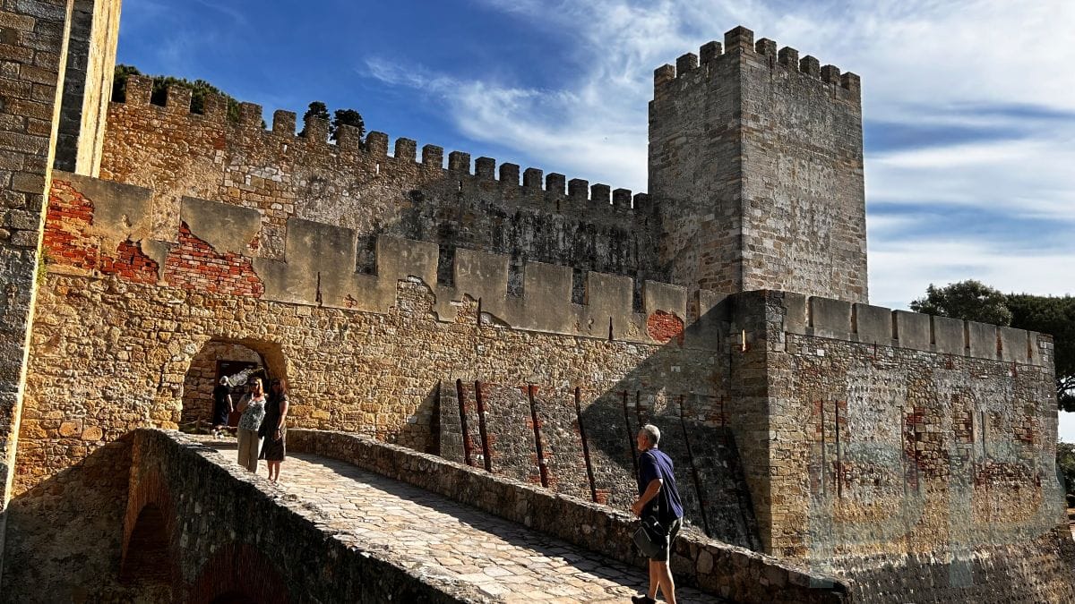 Outer walls of Castelo de São Jorge in Lisbon.