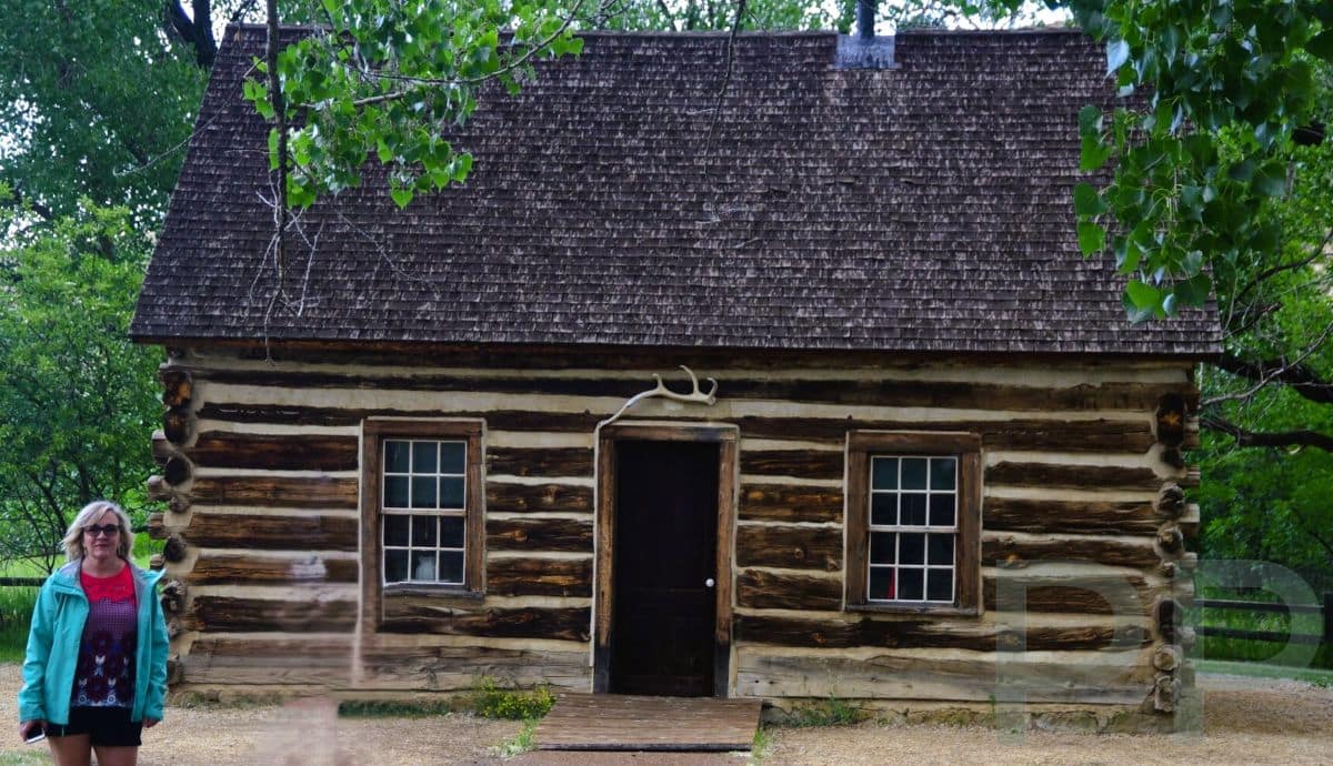 Historic Maltese Cross Cabin at Theodore Roosevelt National Park South Unit visitor area