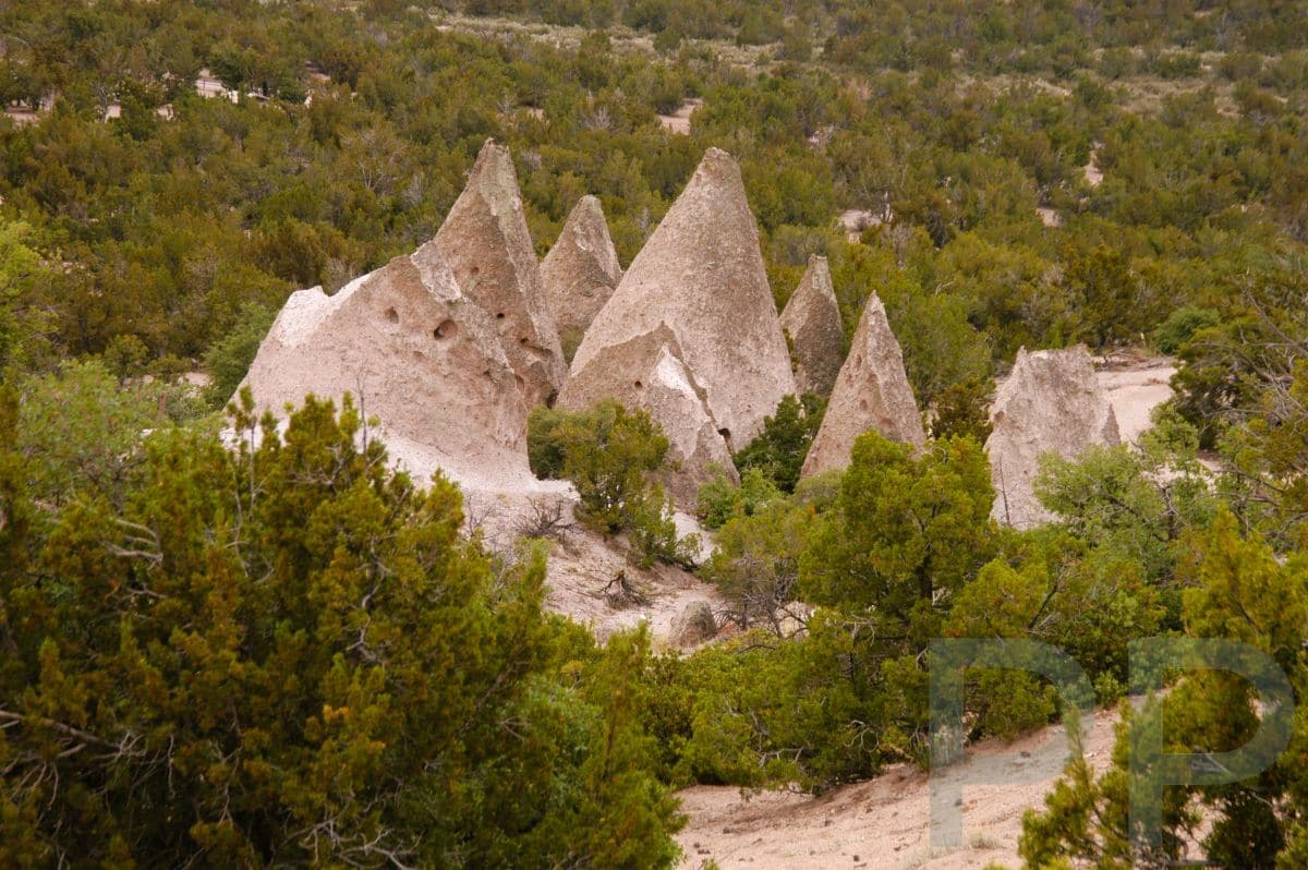 Tent rock formations viewed from the Cave Loop Trail at Kasha-Katuwe Tent Rocks National Monument