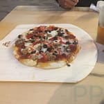 Pizza at eatery in Yosmite Valley after the hike