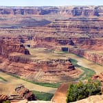 Overlook at Dead Horse Point State Park with Colorado River far below