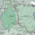 map of Sawtooth NRA including the Sawtooth and the Ponderosa Pines Scenic Byways
